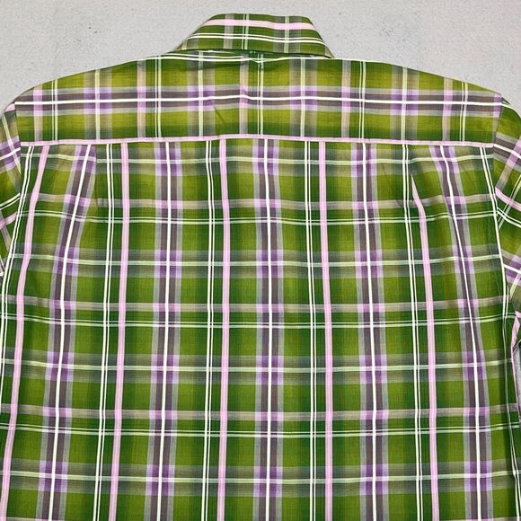 Kuhlman‎ Shirt Men's Medium 40 Medium Plaid Long Sleeve Button Front Green - Picture 11 of 12